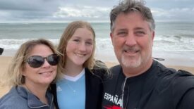 From left: Kristy Ludwig, Terry’s wife, Stella Ludwig, daughter of Terry and Kristy Ludwig, and Terry Ludwig.