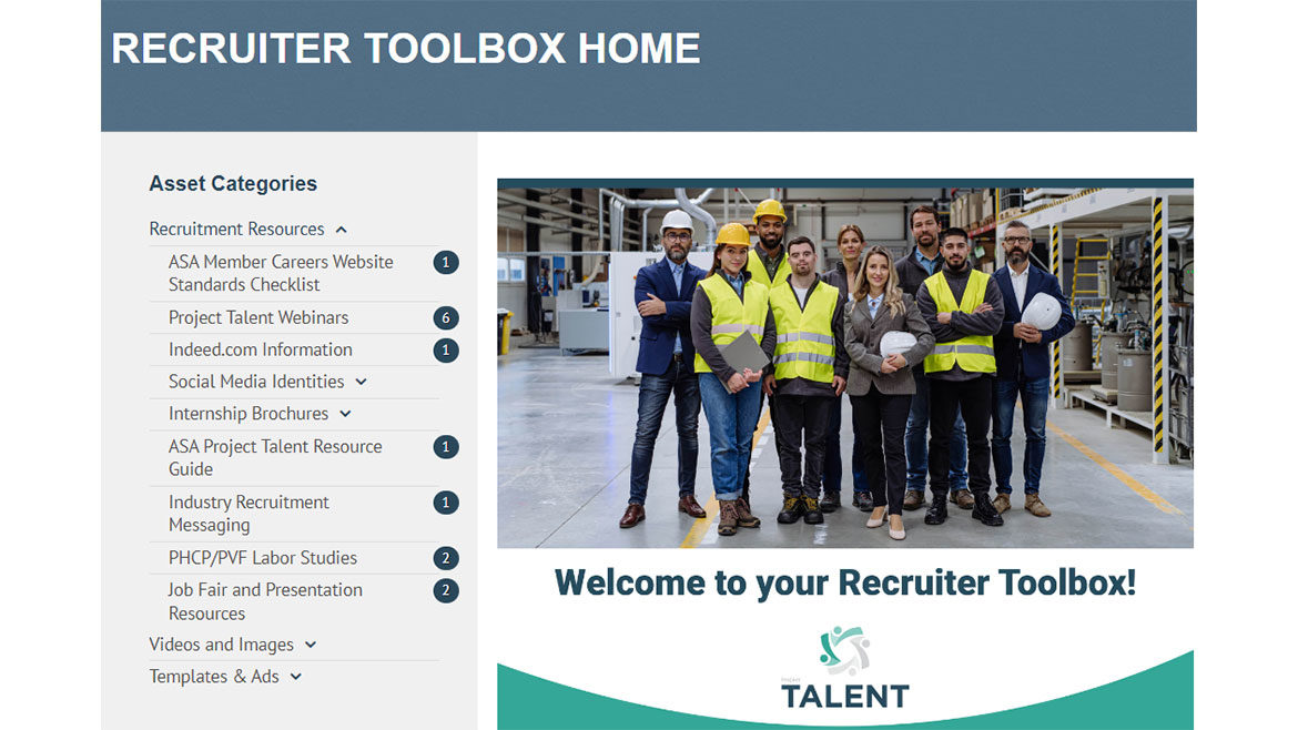 Project Talent Recruiter Toolbox homepage